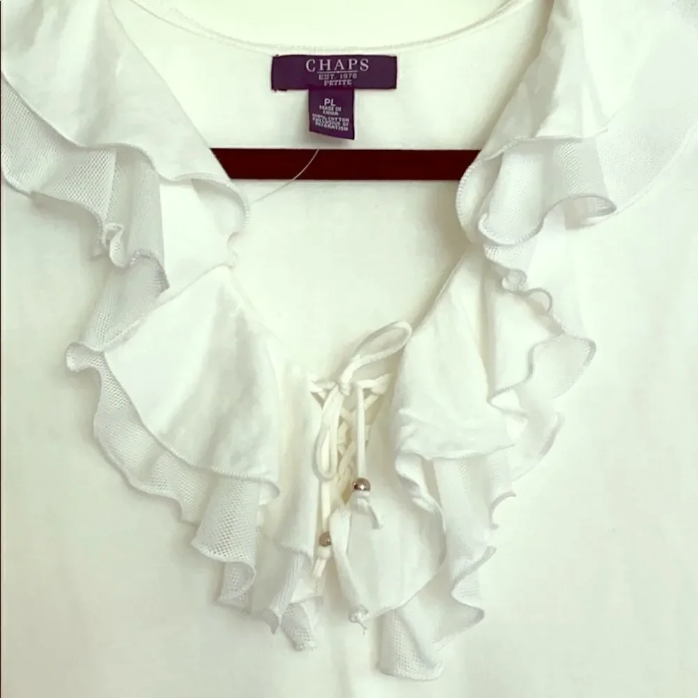 Chaps ruffled neckline knit NWOT 🌿 - Picture 2 of 6
